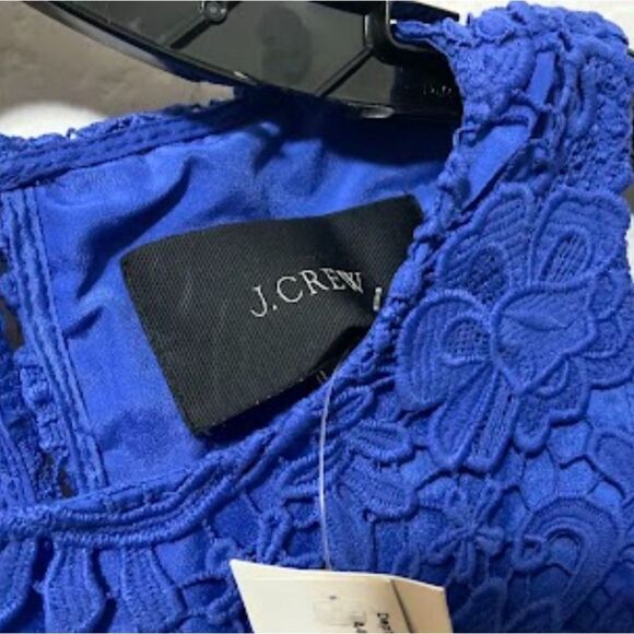 JCrew Sleeveless Lace Sheath Dress Caribbean Blue size 4 NWT - Picture 3 of 5